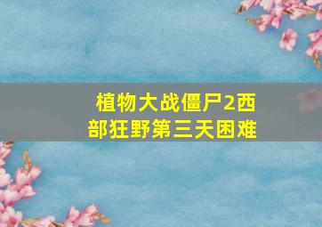 植物大战僵尸2西部狂野第三天困难