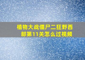 植物大战僵尸二狂野西部第11关怎么过视频