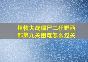 植物大战僵尸二狂野西部第九关困难怎么过关