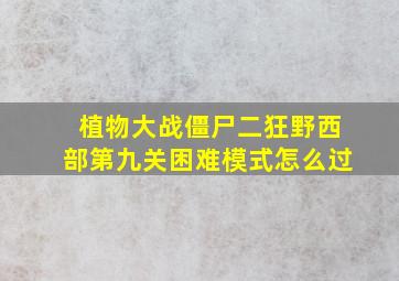 植物大战僵尸二狂野西部第九关困难模式怎么过