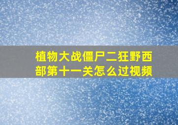 植物大战僵尸二狂野西部第十一关怎么过视频