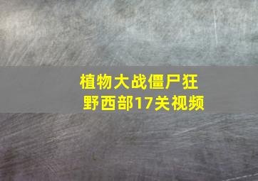 植物大战僵尸狂野西部17关视频