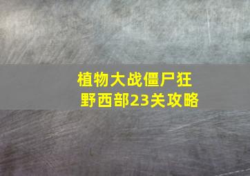 植物大战僵尸狂野西部23关攻略