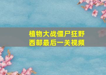 植物大战僵尸狂野西部最后一关视频