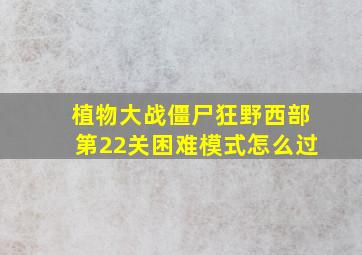 植物大战僵尸狂野西部第22关困难模式怎么过