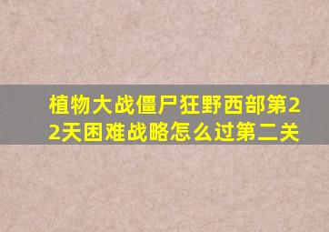 植物大战僵尸狂野西部第22天困难战略怎么过第二关