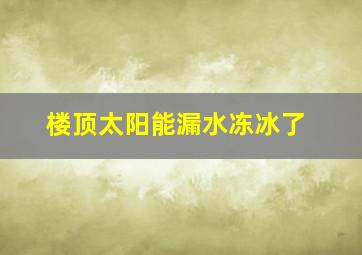 楼顶太阳能漏水冻冰了