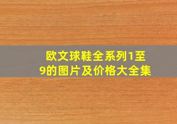 欧文球鞋全系列1至9的图片及价格大全集