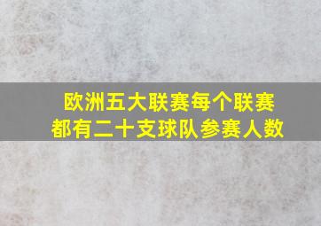 欧洲五大联赛每个联赛都有二十支球队参赛人数