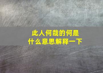 此人何哉的何是什么意思解释一下