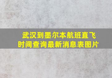 武汉到墨尔本航班直飞时间查询最新消息表图片