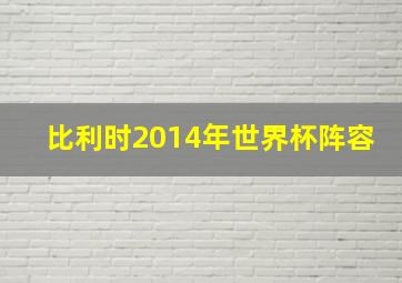 比利时2014年世界杯阵容