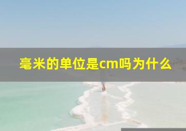 毫米的单位是cm吗为什么