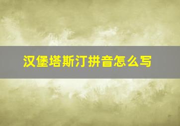 汉堡塔斯汀拼音怎么写