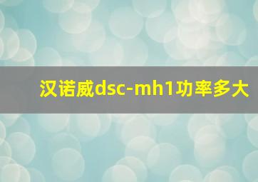 汉诺威dsc-mh1功率多大