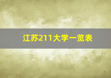 江苏211大学一览表