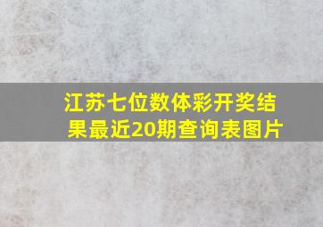 江苏七位数体彩开奖结果最近20期查询表图片