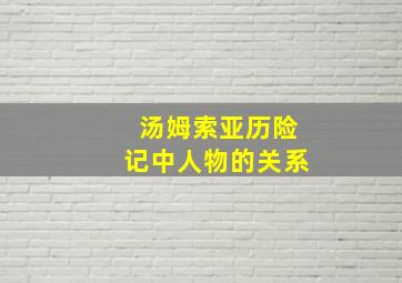 汤姆索亚历险记中人物的关系