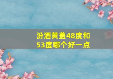 汾酒黄盖48度和53度哪个好一点