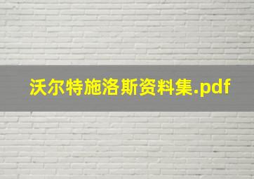 沃尔特施洛斯资料集.pdf