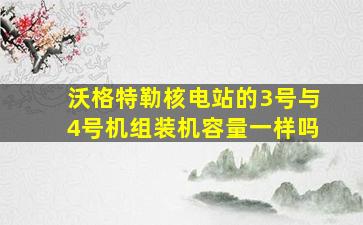 沃格特勒核电站的3号与4号机组装机容量一样吗