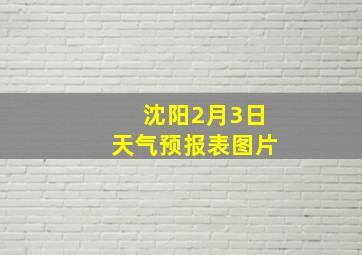 沈阳2月3日天气预报表图片