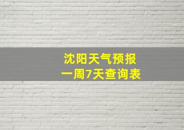 沈阳天气预报一周7天查询表