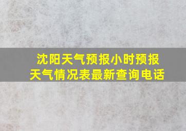 沈阳天气预报小时预报天气情况表最新查询电话