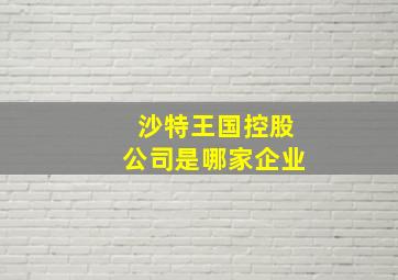 沙特王国控股公司是哪家企业