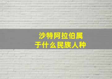 沙特阿拉伯属于什么民族人种