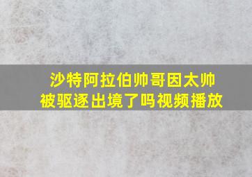 沙特阿拉伯帅哥因太帅被驱逐出境了吗视频播放