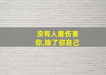 没有人能伤害你,除了你自己