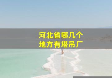 河北省哪几个地方有塔吊厂