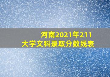 河南2021年211大学文科录取分数线表