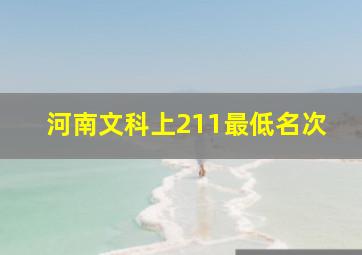 河南文科上211最低名次