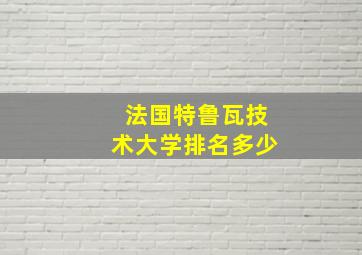 法国特鲁瓦技术大学排名多少