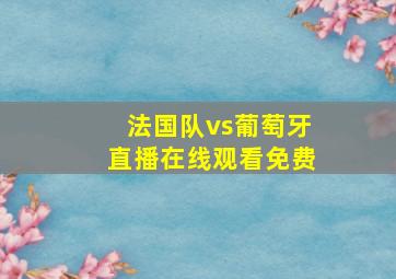 法国队vs葡萄牙直播在线观看免费