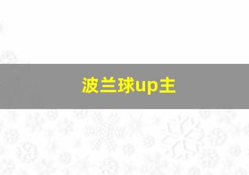 波兰球up主