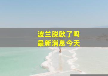 波兰脱欧了吗最新消息今天