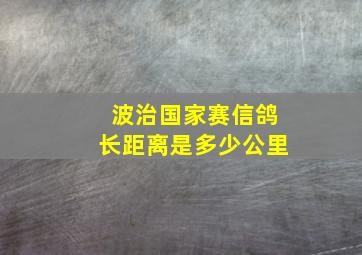 波治国家赛信鸽长距离是多少公里