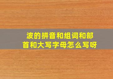 波的拼音和组词和部首和大写字母怎么写呀