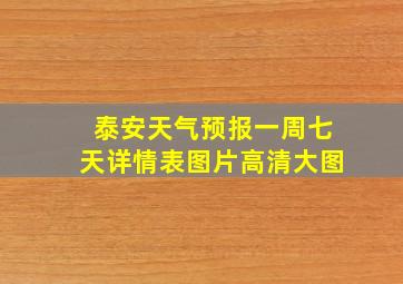 泰安天气预报一周七天详情表图片高清大图