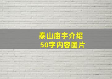 泰山庙宇介绍50字内容图片