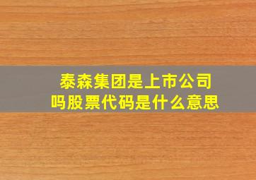 泰森集团是上市公司吗股票代码是什么意思