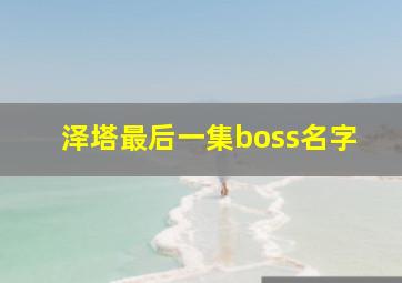 泽塔最后一集boss名字