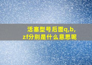 活塞型号后面q,b,zf分别是什么意思呢