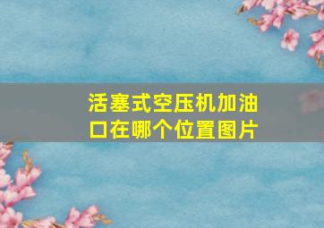 活塞式空压机加油口在哪个位置图片