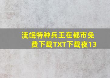 流氓特种兵王在都市免费下载TXT下载夜13