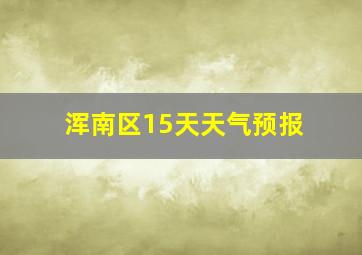 浑南区15天天气预报