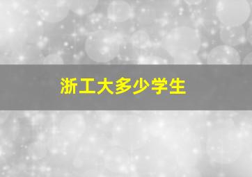 浙工大多少学生